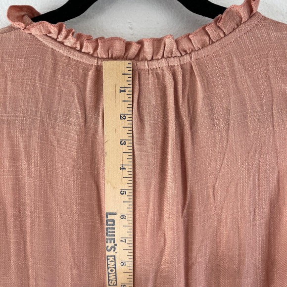 Umgee Womens L Pink Peach Sleeveless Linen Blend Top Blouse Tunic Flowy Boho - Picture 7 of 10